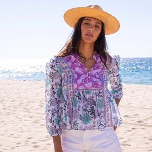 Bell By Alicia Bell Michelle Top Mixed Prints NWT Size L